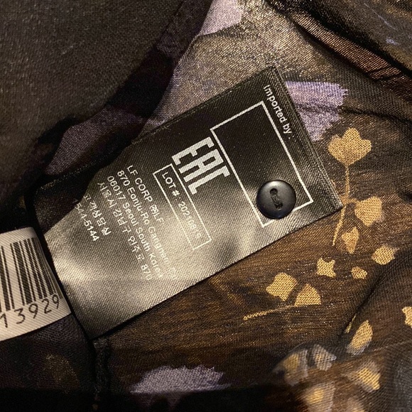 ba&sh black sheer and lace top with purple floral print - Picture 12 of 13